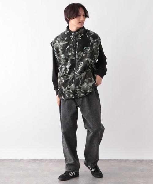 Ridingmania（ライディングマニア）の「【Ridingmania/ライディングマニア】ロゴワッペン/フリースバルーンベスト（ベスト・メンズ・ブラック/パープル/グレー・MEDIUM/LARGE）」の5枚目の写真