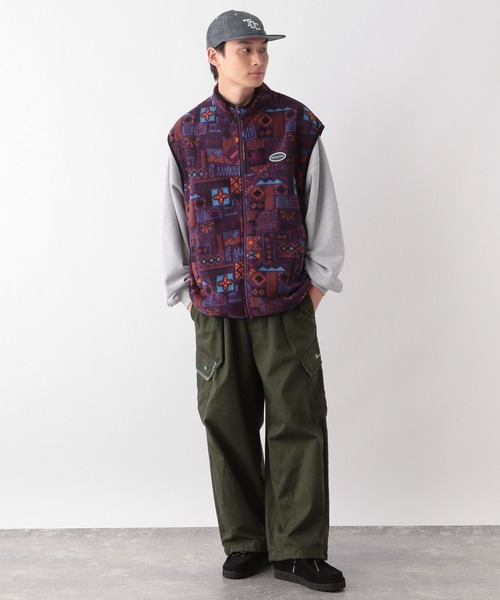 Ridingmania（ライディングマニア）の「【Ridingmania/ライディングマニア】ロゴワッペン/フリースバルーンベスト（ベスト・メンズ・ブラック/パープル/グレー・MEDIUM/LARGE）」の6枚目の写真