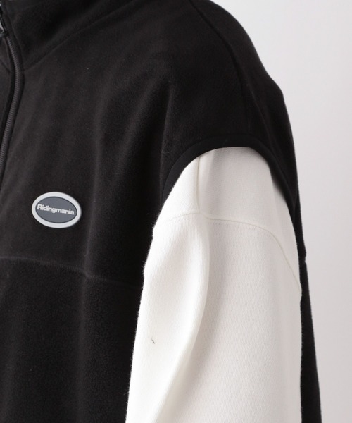Ridingmania（ライディングマニア）の「【Ridingmania/ライディングマニア】ロゴワッペン/フリースバルーンベスト（ベスト・メンズ・ブラック/パープル/グレー・MEDIUM/LARGE）」の10枚目の写真