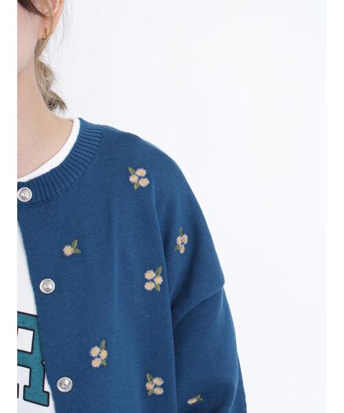 Samansa Mos2（サマンサ モスモス）の「花刺繍リングドットボタンカーディガン（カーディガン/ボレロ・レディース・キナリ/ブラック/ブラウン/ブルー・F）」の15枚目の写真