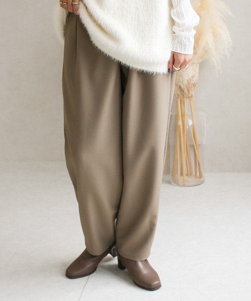 Social GIRL（ソーシャルガール）の「ワイドカーブパンツ（その他パンツ・レディース・ブラウン/グレー/ブラック/ブルー/イエロー/テラコッタ/グレイッシュベージュ/カーキ・M）」の2枚目の写真