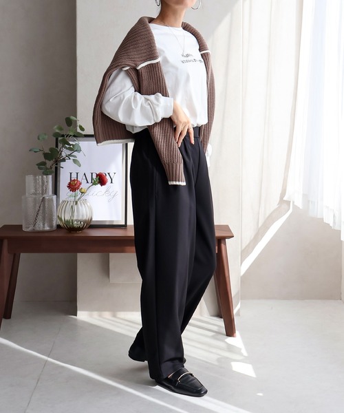 Social GIRL（ソーシャルガール）の「ワイドカーブパンツ（その他パンツ・レディース・ブラウン/グレー/ブラック/ブルー/イエロー/テラコッタ/グレイッシュベージュ/カーキ・M）」の10枚目の写真