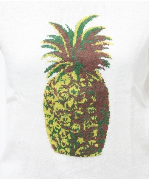 OUTLET（アウトレット）の「【CIAOPANIC TYPY】ラミーコットンパイナップルニットプルオーバー（ニット/セーター・レディース・オフホワイト/ネイビー・ONE）」の7枚目の写真