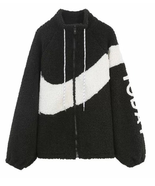 NinaetLina（ニナエリナ）の「ボアスタンドジップアウター（ブルゾン・レディース・ブラック/ライトベージュ・M/XL/L）」の10枚目の写真