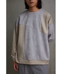 AZUL by moussy | フェイクスウェードパネル切替トップス(Tシャツ/カットソー)