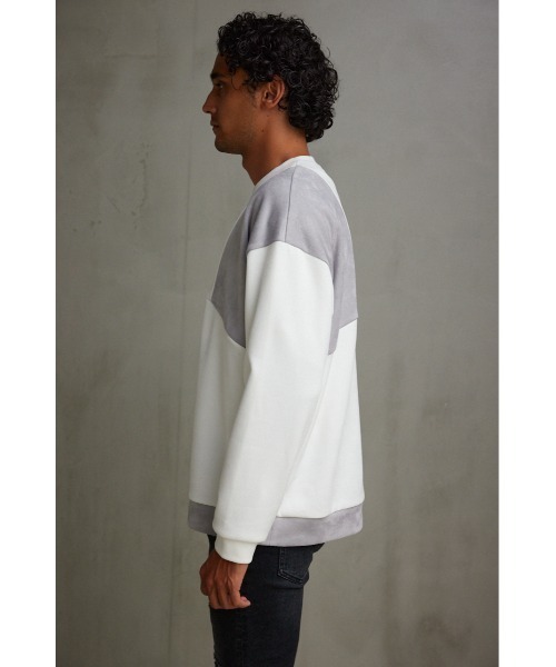 AZUL by moussy(アズールバイマウジー)の「フェイクスウェードパネル切替トップス(Tシャツ/カットソー・メンズ・ベージュ系その他/ホワイト系その他/ブラック系その他・LARGE/MEDIUM)」の8枚目の写真