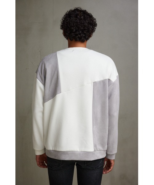 AZUL by moussy(アズールバイマウジー)の「フェイクスウェードパネル切替トップス(Tシャツ/カットソー・メンズ・ベージュ系その他/ホワイト系その他/ブラック系その他・LARGE/MEDIUM)」の9枚目の写真