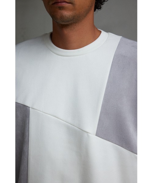 AZUL by moussy(アズールバイマウジー)の「フェイクスウェードパネル切替トップス(Tシャツ/カットソー・メンズ・ベージュ系その他/ホワイト系その他/ブラック系その他・LARGE/MEDIUM)」の10枚目の写真