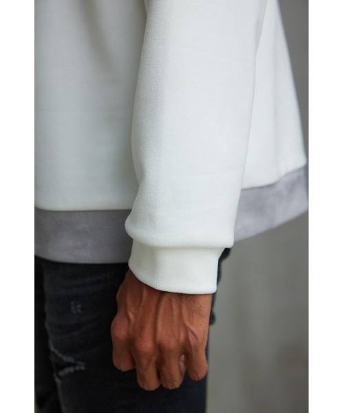 AZUL by moussy(アズールバイマウジー)の「フェイクスウェードパネル切替トップス(Tシャツ/カットソー・メンズ・ベージュ系その他/ホワイト系その他/ブラック系その他・LARGE/MEDIUM)」の12枚目の写真