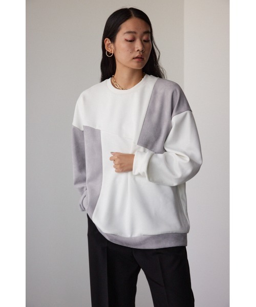 AZUL by moussy(アズールバイマウジー)の「フェイクスウェードパネル切替トップス(Tシャツ/カットソー・メンズ・ベージュ系その他/ホワイト系その他/ブラック系その他・LARGE/MEDIUM)」の14枚目の写真