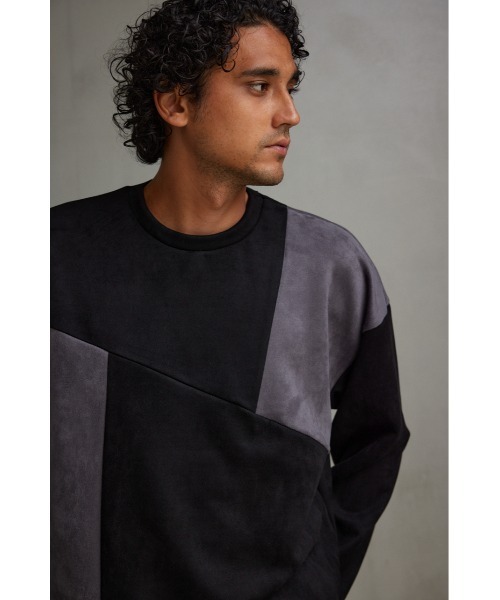 AZUL by moussy(アズールバイマウジー)の「フェイクスウェードパネル切替トップス(Tシャツ/カットソー・メンズ・ベージュ系その他/ホワイト系その他/ブラック系その他・LARGE/MEDIUM)」の15枚目の写真