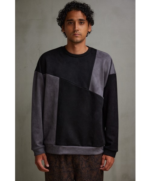 AZUL by moussy(アズールバイマウジー)の「フェイクスウェードパネル切替トップス(Tシャツ/カットソー・メンズ・ベージュ系その他/ホワイト系その他/ブラック系その他・LARGE/MEDIUM)」の18枚目の写真