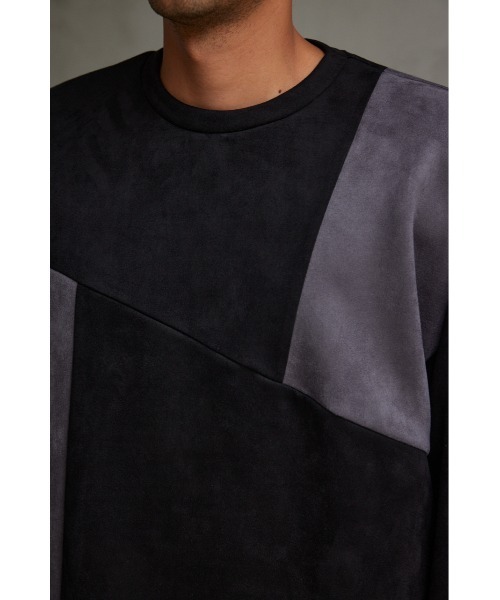 AZUL by moussy(アズールバイマウジー)の「フェイクスウェードパネル切替トップス(Tシャツ/カットソー・メンズ・ベージュ系その他/ホワイト系その他/ブラック系その他・LARGE/MEDIUM)」の21枚目の写真