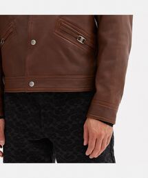 COACH ピンク ライダースジャケット COACH ピンク ライダースジャケット COACH ピンク ライダース