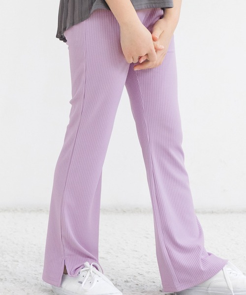 Bee des Bee（ビーデスビー）の「スリット入り リブ地フレアパンツ（その他パンツ・キッズ・ブラック/ダークグリーン/パープル系/ブルー系/ライトベージュ/レッド系/シルバー/モカ/カーキ/パープル/ミント/ピンク系その他/チャコール/ダークブルー・110cm/120cm/130cm/140cm/150cm/100cm）」の10枚目の写真