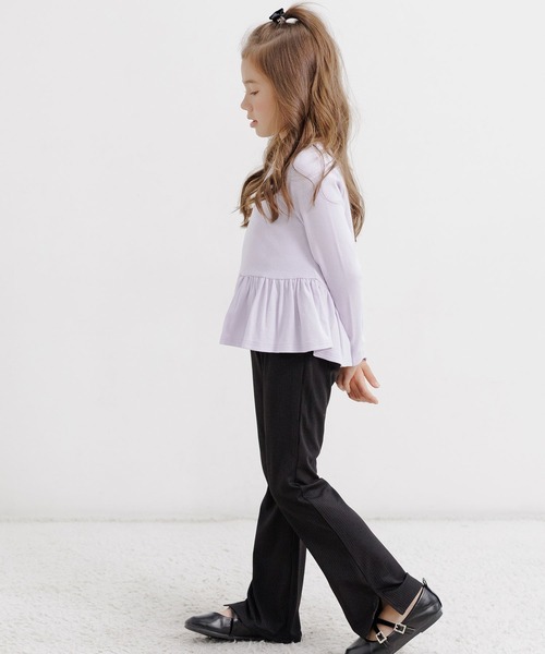 Bee des Bee（ビーデスビー）の「スリット入り リブ地フレアパンツ（その他パンツ・キッズ・ブラック/ダークグリーン/パープル系/ブルー系/ライトベージュ/レッド系/シルバー/モカ/カーキ/パープル/ミント/ピンク系その他/チャコール/ダークブルー・110cm/120cm/130cm/140cm/150cm/100cm）」の20枚目の写真