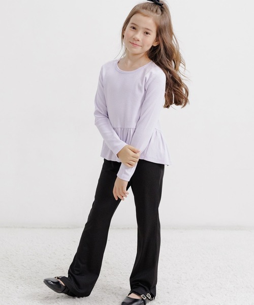 Bee des Bee（ビーデスビー）の「スリット入り リブ地フレアパンツ（その他パンツ・キッズ・ブラック/ダークグリーン/パープル系/ブルー系/ライトベージュ/レッド系/シルバー/モカ/カーキ/パープル/ミント/ピンク系その他/チャコール/ダークブルー・110cm/120cm/130cm/140cm/150cm/100cm）」の21枚目の写真