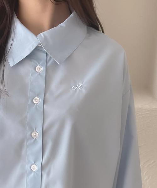 shrita(シュリータ)の「【shrita】サイドドロストショートシャツ(シャツ/ブラウス・キッズ・アイボリー/ピンク/ライトブルー・S/M/L)」の11枚目の写真
