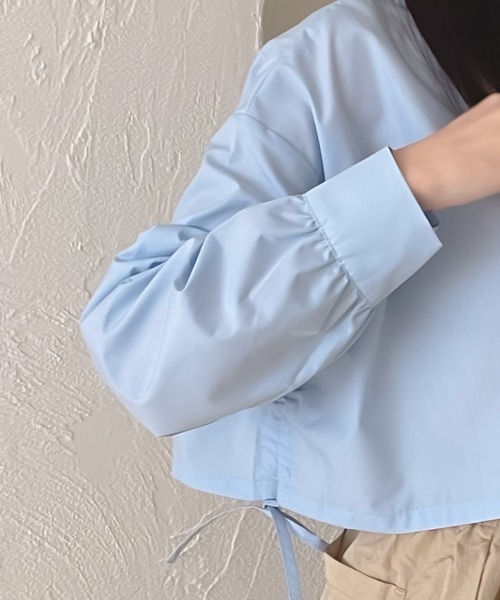 shrita(シュリータ)の「【shrita】サイドドロストショートシャツ(シャツ/ブラウス・キッズ・アイボリー/ピンク/ライトブルー・S/M/L)」の15枚目の写真