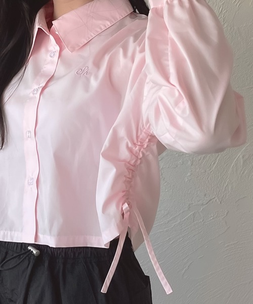 shrita(シュリータ)の「【shrita】サイドドロストショートシャツ(シャツ/ブラウス・キッズ・アイボリー/ピンク/ライトブルー・S/M/L)」の18枚目の写真