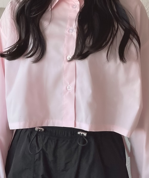 shrita(シュリータ)の「【shrita】サイドドロストショートシャツ(シャツ/ブラウス・キッズ・アイボリー/ピンク/ライトブルー・S/M/L)」の21枚目の写真