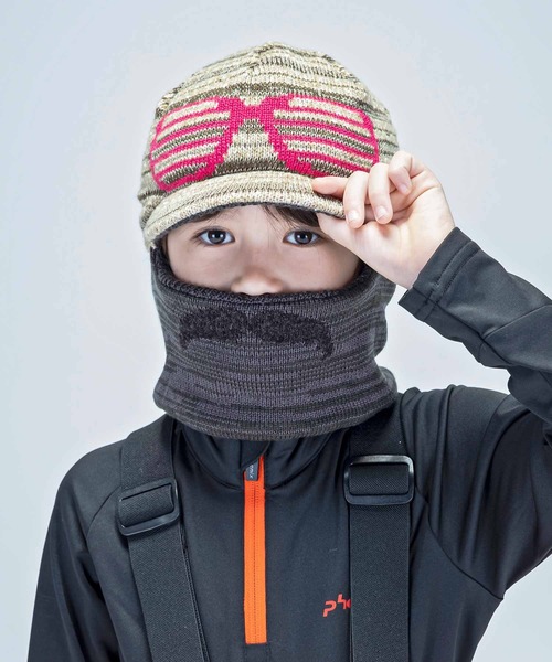 phenix(フェニックス)の「phenix(フェニックス)Color glasses Junior Knit Hat キッズ/スキーウェア/ニット帽/キャップ/ビーニー(ニットキャップ/ビーニー・キッズ・パープル/ブラック/グレー/カーキ・ONE SIZE)」の2枚目の写真