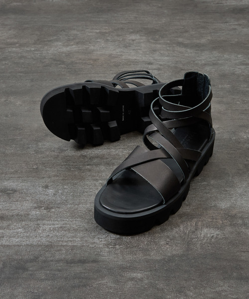 PADRONE(パドローネ)の「PADRONE パドローネ / BACK ZIP GLADIATOR SANDALS with Chunky Sole バックジップグラディエーターサンダル チャンキーソール / PU2308-3205(サンダル・メンズ・ブラック・42/40/41)」の7枚目の写真
