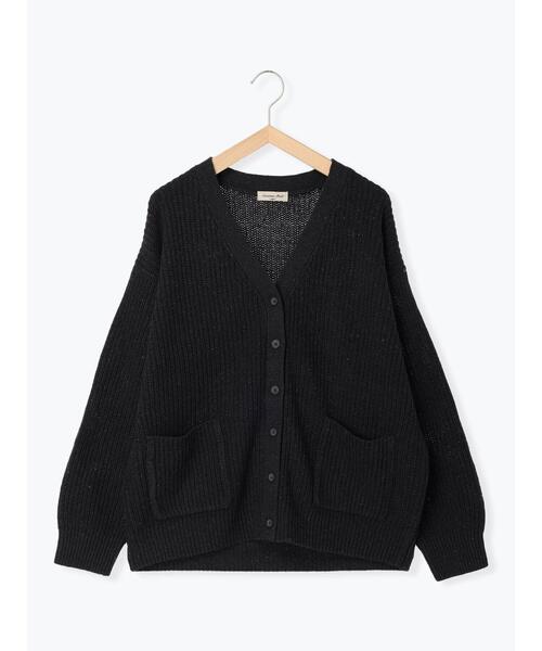 Samansa Mos2（サマンサ モスモス）の「【マシンウォッシャブル】畦編みVネックカーディガン（カーディガン/ボレロ・レディース・ピンク/グリーン/モカ/キナリ/チャコールグレー/ブルー・F）」の3枚目の写真