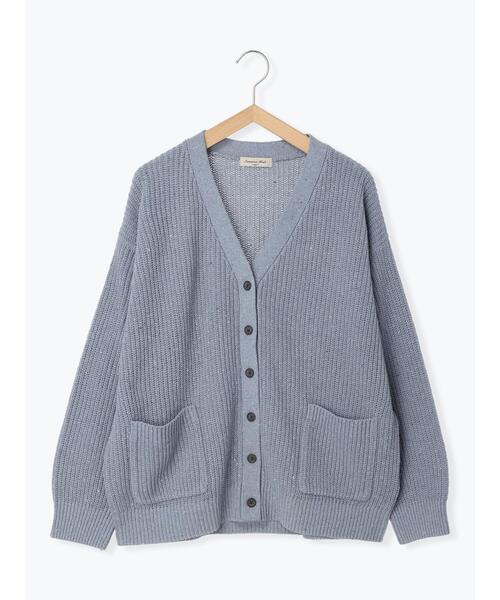 Samansa Mos2（サマンサ モスモス）の「【マシンウォッシャブル】畦編みVネックカーディガン（カーディガン/ボレロ・レディース・ピンク/グリーン/モカ/キナリ/チャコールグレー/ブルー・F）」の6枚目の写真