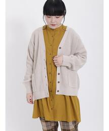 Samansa Mos2 | 【マシンウォッシャブル】畦編みVネックカーディガン(カーディガン/ボレロ)