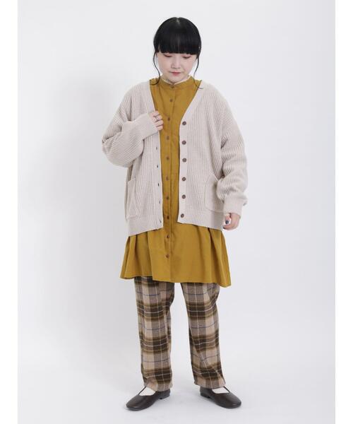 Samansa Mos2（サマンサ モスモス）の「【マシンウォッシャブル】畦編みVネックカーディガン（カーディガン/ボレロ・レディース・ピンク/グリーン/モカ/キナリ/チャコールグレー/ブルー・F）」の10枚目の写真