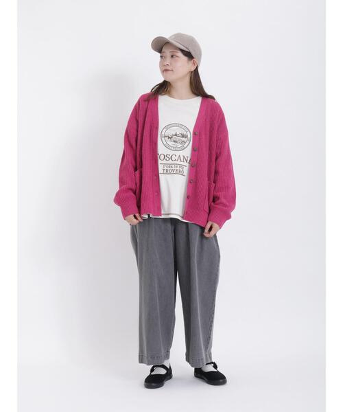 Samansa Mos2（サマンサ モスモス）の「【マシンウォッシャブル】畦編みVネックカーディガン（カーディガン/ボレロ・レディース・ピンク/グリーン/モカ/キナリ/チャコールグレー/ブルー・F）」の16枚目の写真