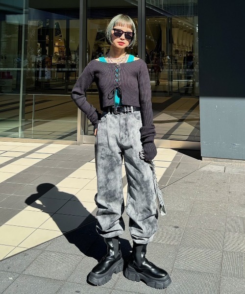 PAGEBOY(ページボーイ)の「レースUPニット×タンクSET2(ニット/セーター・レディース・グレー/ブルー/オレンジ/ブラック・FREE)」の16枚目の写真