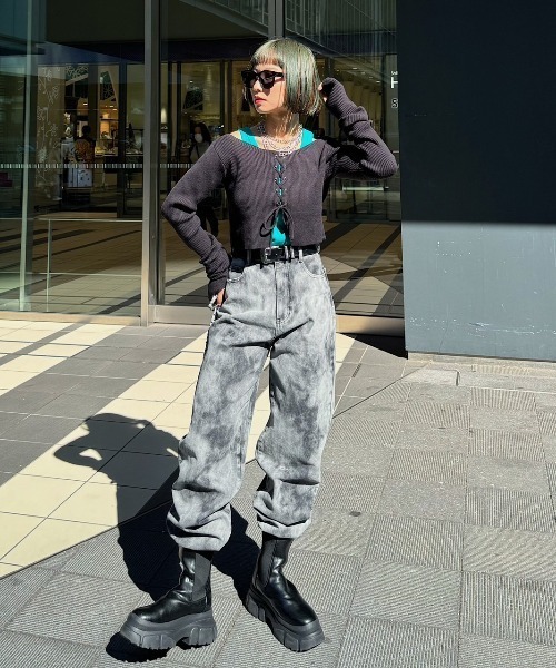 PAGEBOY(ページボーイ)の「レースUPニット×タンクSET2(ニット/セーター・レディース・グレー/ブルー/オレンジ/ブラック・FREE)」の17枚目の写真