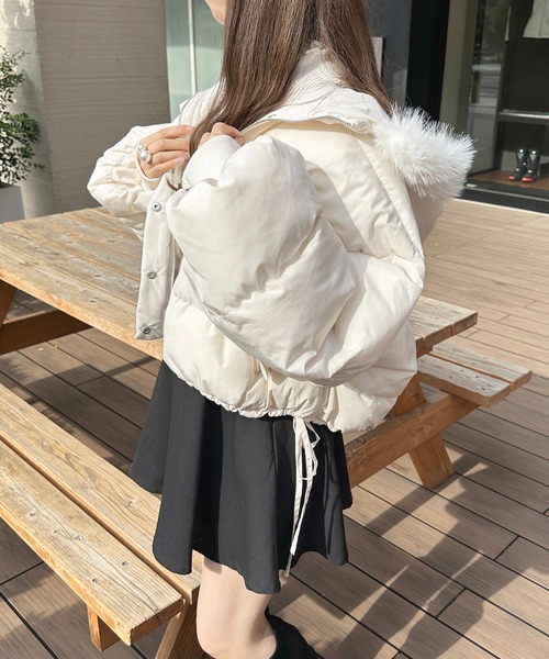 apres jour（アプレジュール）の「中綿ショートジャケット【ZOZOTOWN限定アイテム】（ダウンジャケット/コート・レディース・サックスブルー/アイボリー/ブラック/ピンクベージュ・X-LARGE/フリー）」の5枚目の写真