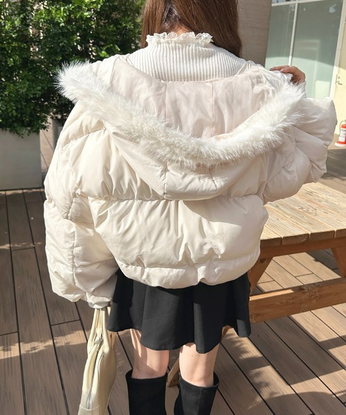 apres jour（アプレジュール）の「中綿ショートジャケット【ZOZOTOWN限定アイテム】（ダウンジャケット/コート・レディース・サックスブルー/アイボリー/ブラック/ピンクベージュ・X-LARGE/フリー）」の9枚目の写真