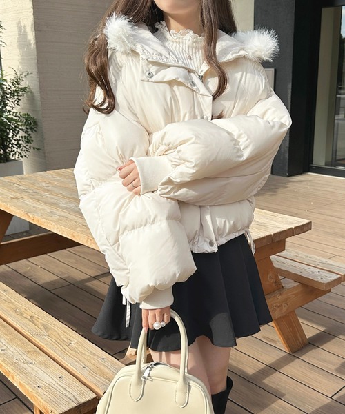 apres jour（アプレジュール）の「中綿ショートジャケット【ZOZOTOWN限定アイテム】（ダウンジャケット/コート・レディース・サックスブルー/アイボリー/ブラック/ピンクベージュ・X-LARGE/フリー）」の12枚目の写真