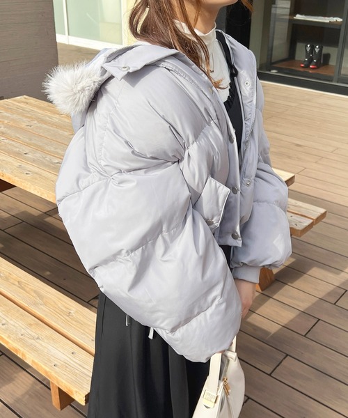 apres jour（アプレジュール）の「中綿ショートジャケット【ZOZOTOWN限定アイテム】（ダウンジャケット/コート・レディース・サックスブルー/アイボリー/ブラック/ピンクベージュ・X-LARGE/フリー）」の15枚目の写真