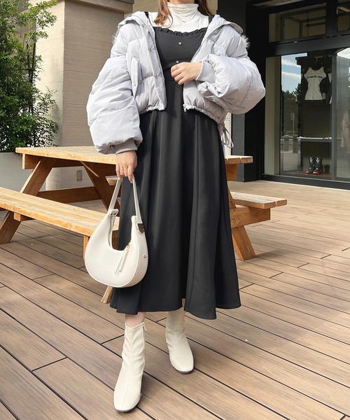 apres jour（アプレジュール）の「中綿ショートジャケット【ZOZOTOWN限定アイテム】（ダウンジャケット/コート・レディース・サックスブルー/アイボリー/ブラック/ピンクベージュ・X-LARGE/フリー）」の18枚目の写真