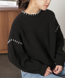 FREE'S MART | 配色ステッチ畦編みニット(ニット/セーター)