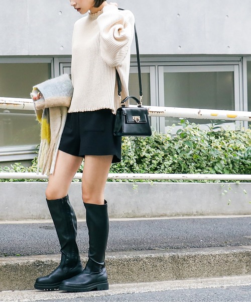 FREE'S MART（フリーズマート）の「配色ステッチ畦編みニット（ニット/セーター・レディース・ブラック/レッド/オフホワイト・FREE）」の16枚目の写真