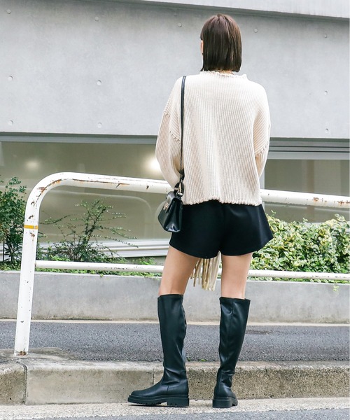 FREE'S MART（フリーズマート）の「配色ステッチ畦編みニット（ニット/セーター・レディース・ブラック/レッド/オフホワイト・FREE）」の17枚目の写真