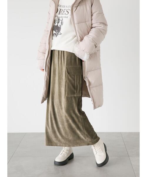 Lugnoncure（ルノンキュール）の「カットコールフラップポケットスカート（スカート・レディース・カーキ/ネイビー/グレー・F）」の10枚目の写真