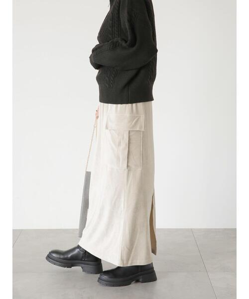 Lugnoncure（ルノンキュール）の「カットコールフラップポケットスカート（スカート・レディース・カーキ/ネイビー/グレー・F）」の13枚目の写真