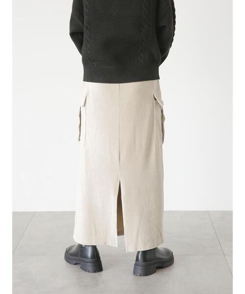 Lugnoncure（ルノンキュール）の「カットコールフラップポケットスカート（スカート・レディース・カーキ/ネイビー/グレー・F）」の14枚目の写真