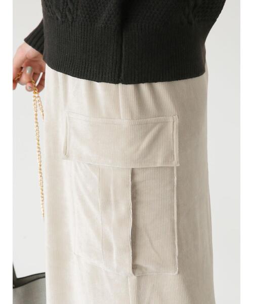 Lugnoncure（ルノンキュール）の「カットコールフラップポケットスカート（スカート・レディース・カーキ/ネイビー/グレー・F）」の15枚目の写真