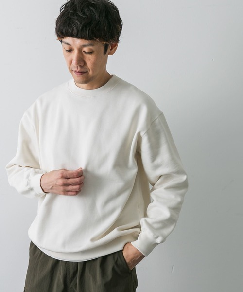 URBAN RESEARCH DOORS（アーバンリサーチドアーズ）の「『UR GREEN』裏起毛クルーネック プルオーバー（スウェット・メンズ・ブルー系その他/オフホワイト/チャコールグレー/グレー系その他・MEDIUM/LARGE/X-LARGE）」の6枚目の写真