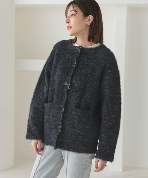 DONOBAN(ドノバン)の「【ミント/ZOZO限定カラー】ラメニットコーディガン(カーディガン/ボレロ・レディース・ブラック/ミント/グレー・F)」の5枚目の写真