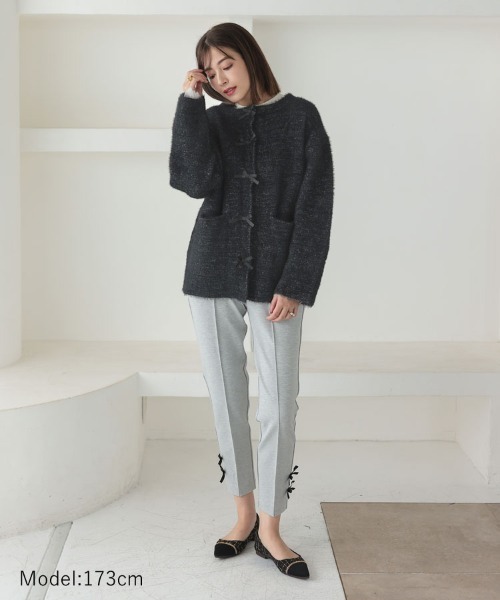 DONOBAN(ドノバン)の「【ミント/ZOZO限定カラー】ラメニットコーディガン(カーディガン/ボレロ・レディース・ブラック/ミント/グレー・F)」の6枚目の写真