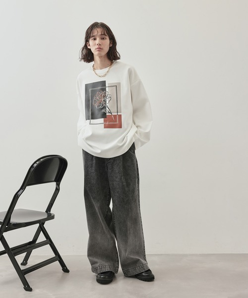 JUNRED（ジュンレッド）の「オーバーラップアートワイドスリーブPO（追加）（Tシャツ/カットソー・メンズ・ホワイト/ブラック系その他/ブラック/ホワイト系その他・M/S/L）」の12枚目の写真